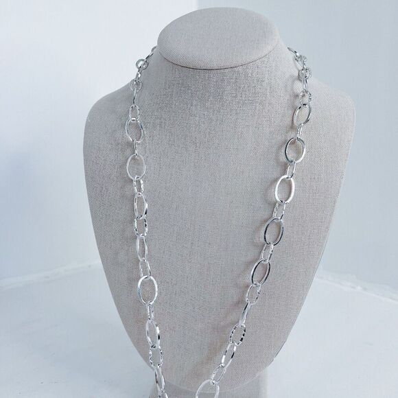 Vintage White Stone Pendant Mother of Pearl Teardrop Silver Chain Necklace - Picture 4 of 7